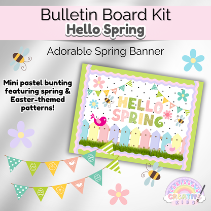 Hello Spring Bulletin Board Kit | Preschool Classroom Door Decor