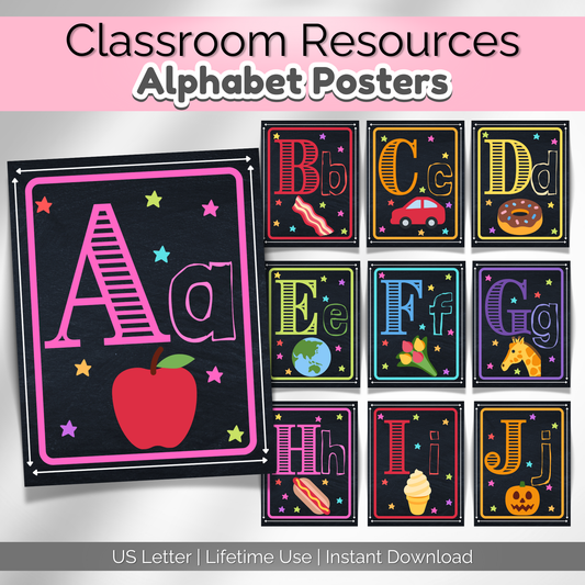 Rainbow Alphabet Posters Preschool Classroom Decor