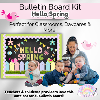 Hello Spring Bulletin Board Kit | Preschool Classroom Door Decor