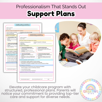 Daycare Support Forms Bundle | Biting, Behavior, ADHD, and Autism Support Plans