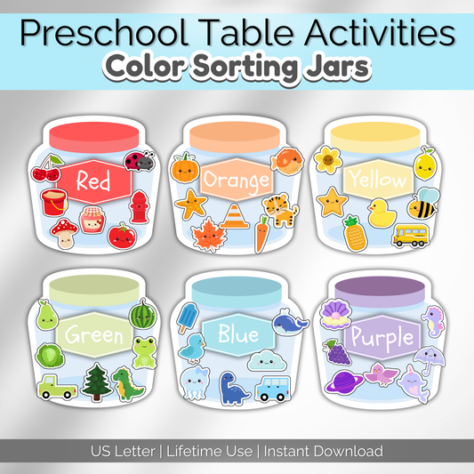 Color Sorting Toddler Activity | Preschool and Daycare Table Games