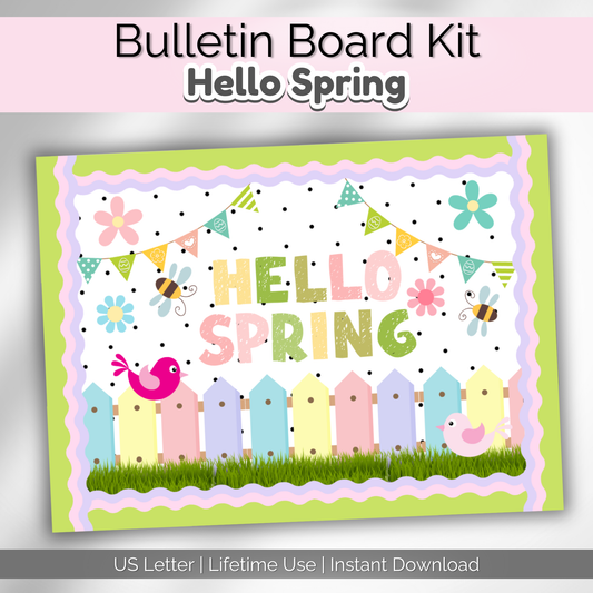 Hello Spring Bulletin Board Kit | Preschool Classroom Door Decor