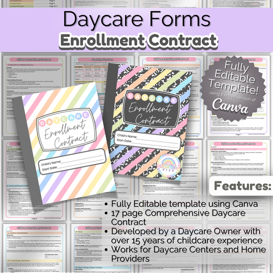 Childcare Enrollment Contract | Daycare Forms Template