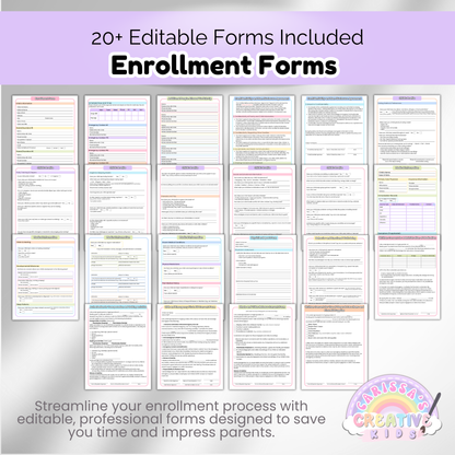 Daycare Forms- Enrollment Forms Bundle