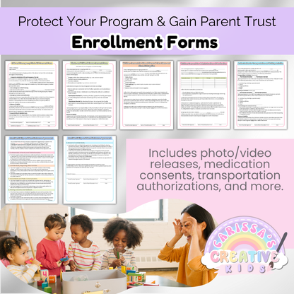 Daycare Forms- Enrollment Forms Bundle