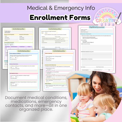 Daycare Forms- Enrollment Forms Bundle