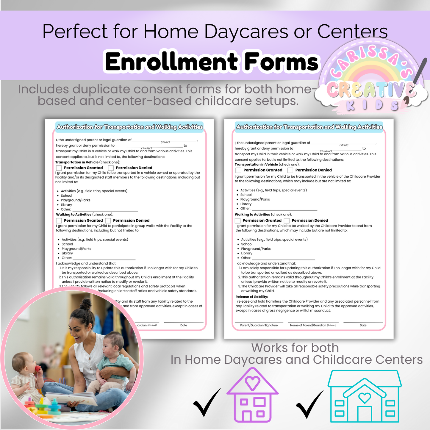 Daycare Forms- Enrollment Forms Bundle
