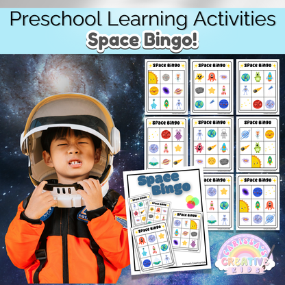 Preschool Outer Space Bingo Game! Practice Fine Motor Skills in a Daycare