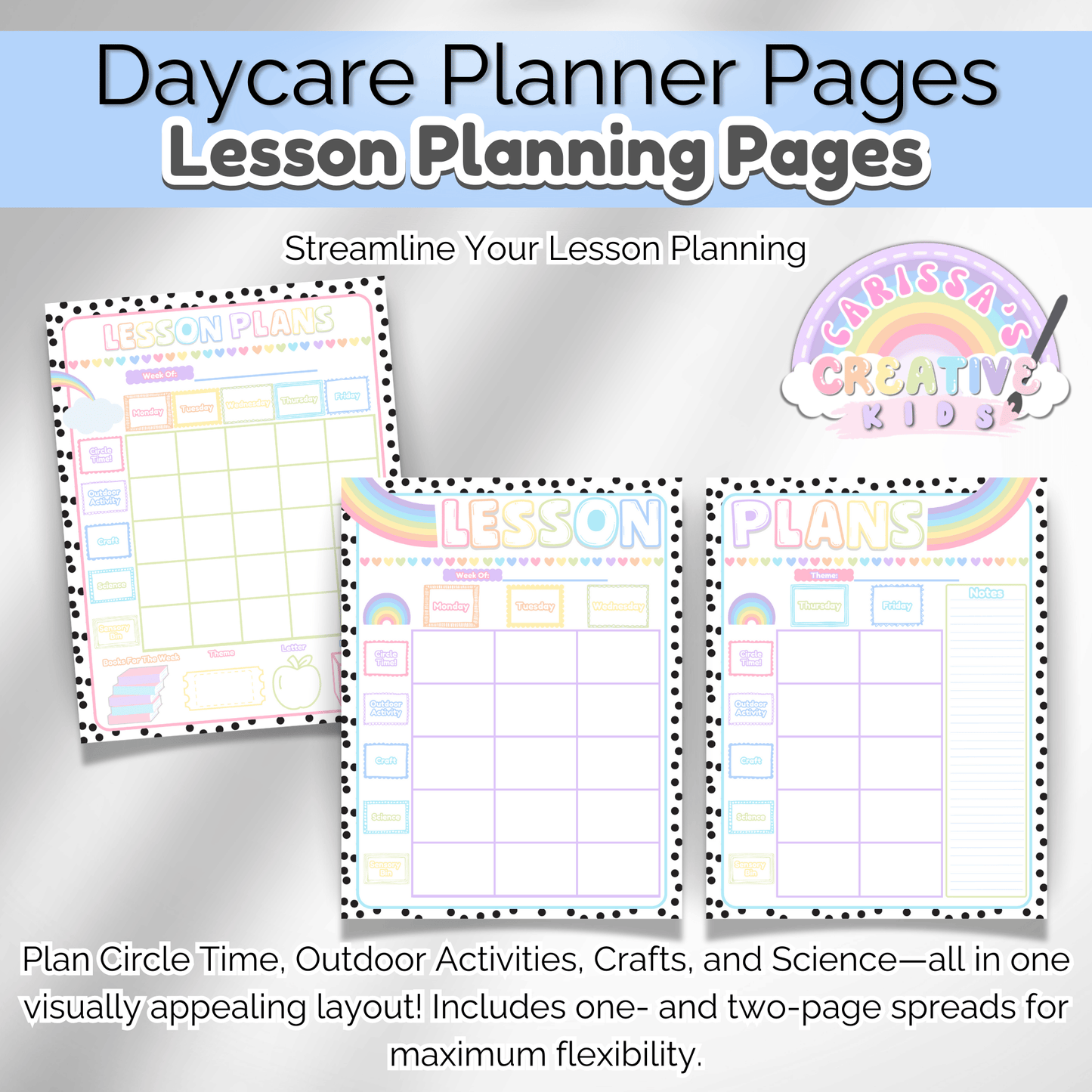 Daycare Lesson Planning Pages Daycare Teacher Binder