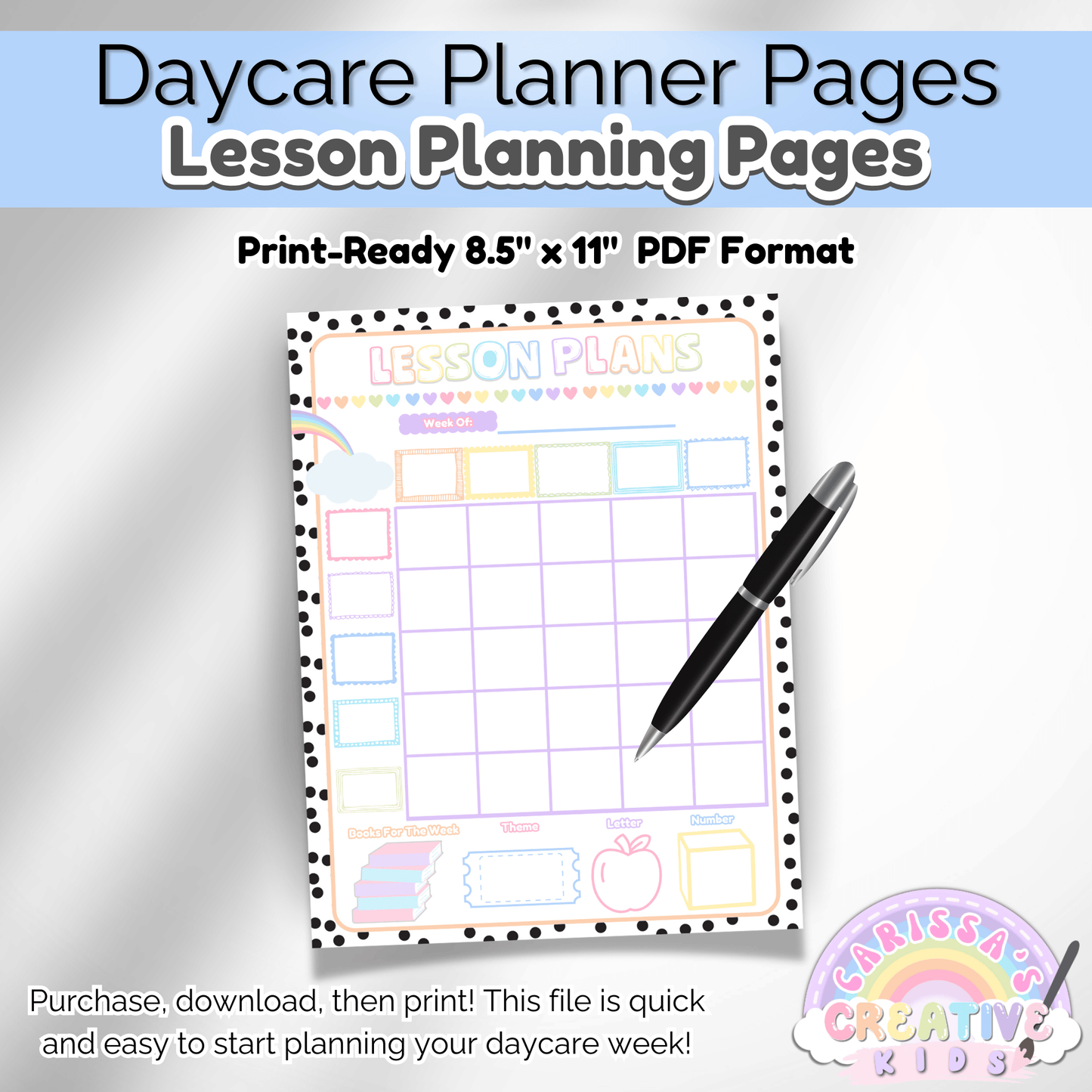 Daycare Lesson Planning Pages Daycare Teacher Binder