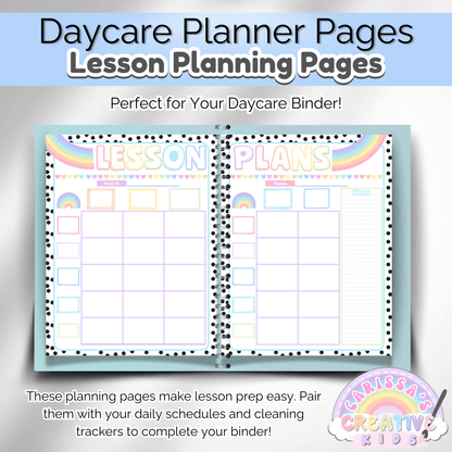 Daycare Lesson Planning Pages Daycare Teacher Binder