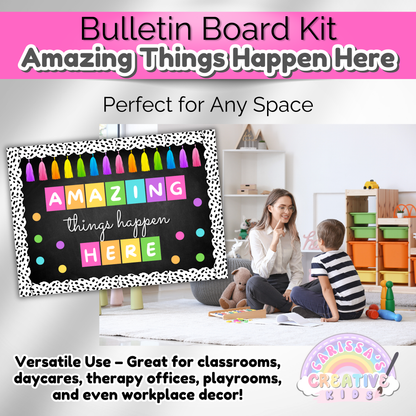 Amazing Things Happen Here Inspirational Classroom Bulletin Board Kit