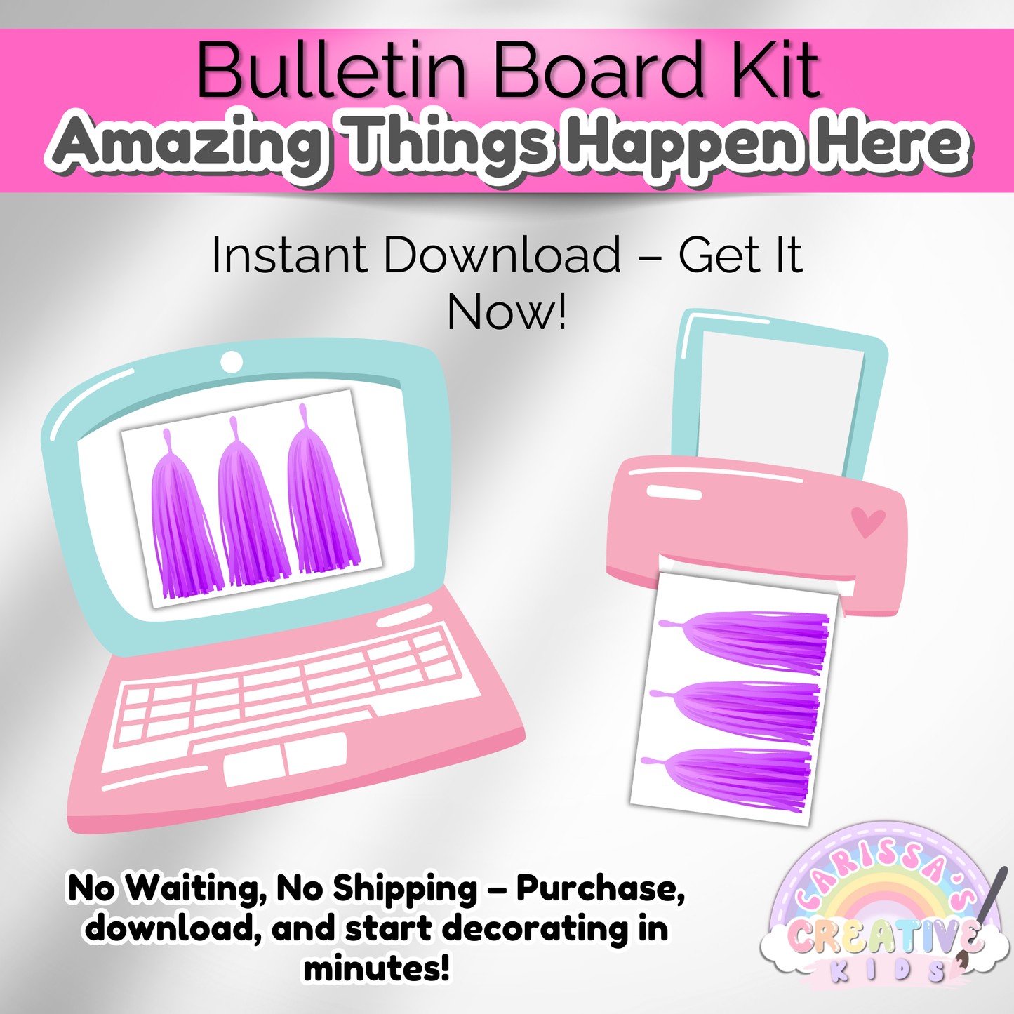 Amazing Things Happen Here Inspirational Classroom Bulletin Board Kit