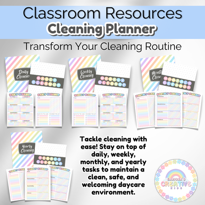 Daycare Classroom Cleaning Planner | Editable Template