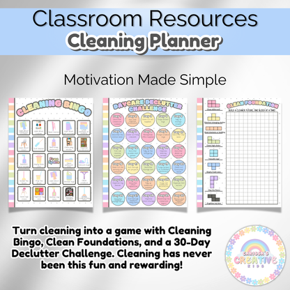 Daycare Classroom Cleaning Planner | Editable Template