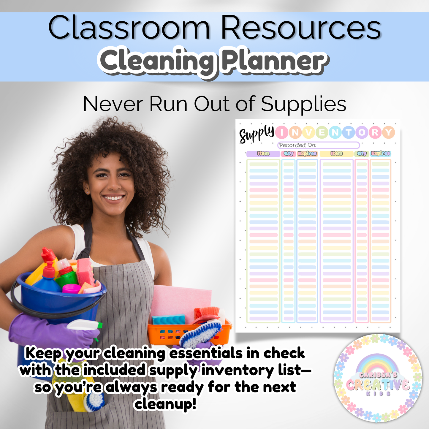 Daycare Classroom Cleaning Planner | Editable Template