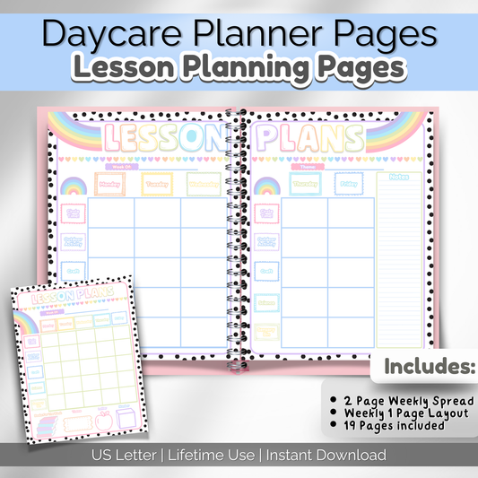 Daycare Lesson Planning Pages Daycare Teacher Binder