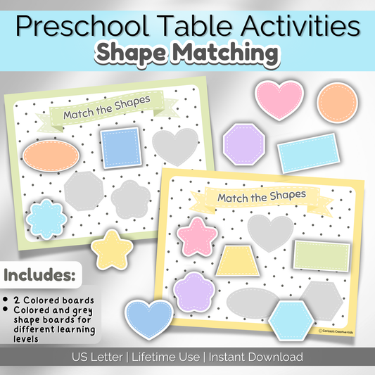 Preschool Table Activities | Early Learning Games & Printables ...