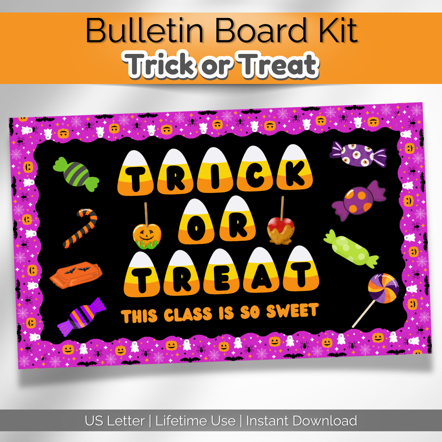 Halloween Candy Classroom Bulletin Board Kit