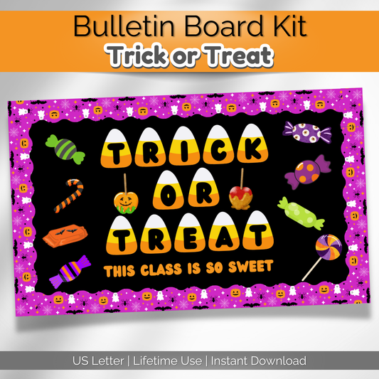 Halloween Candy Classroom Bulletin Board Kit