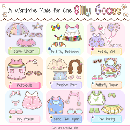 Classroom Goose dress-up classroom decor featuring cute printable outfit pieces for kindergarten, elementary decor, speech therapy rooms, playroom decor, classroom posters, and bulletin board kit displays.