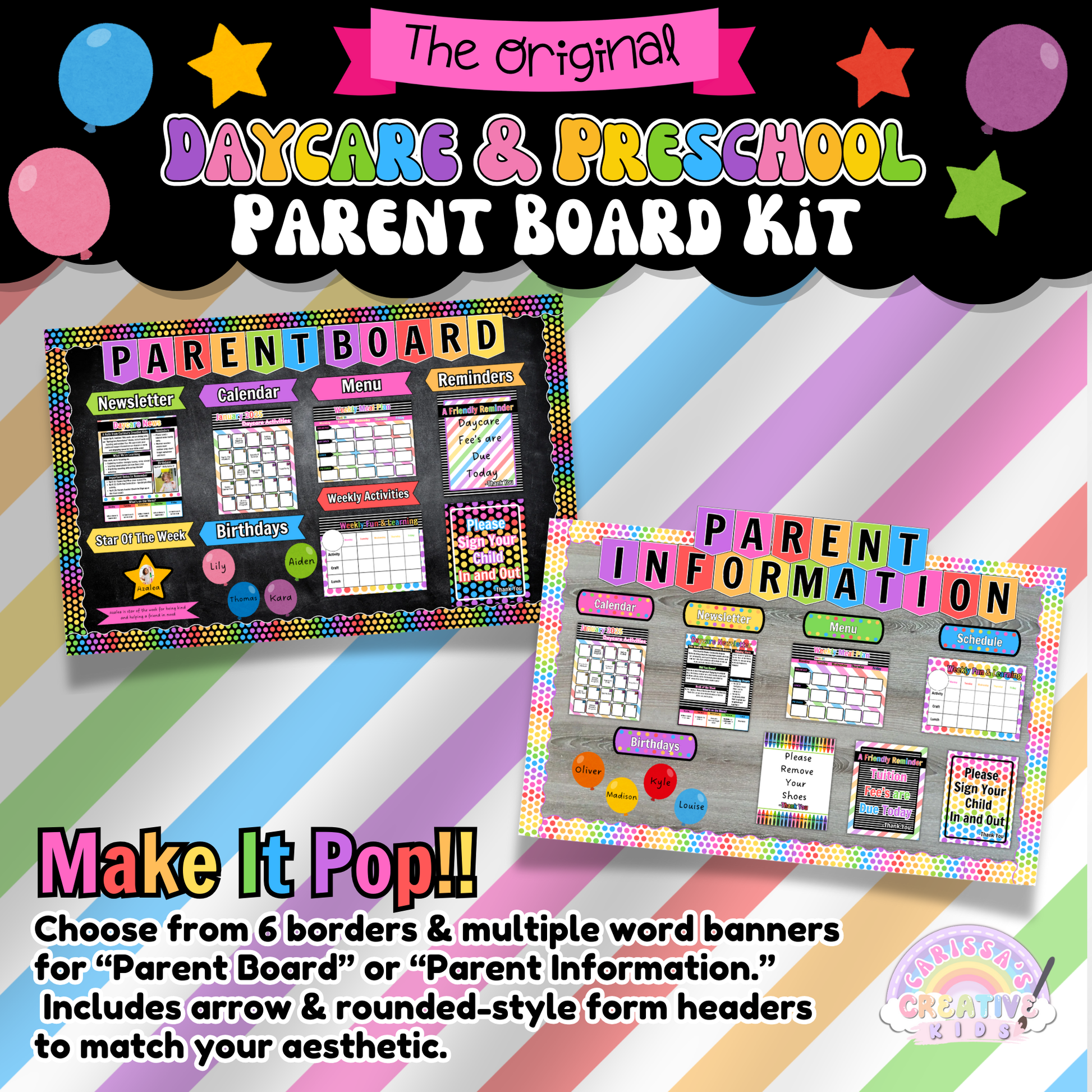 This digital daycare parent board bundle comes with lifetime access to updates and editable templates. Created by an experienced early childhood educator with busy providers in mind. Easy to use and designed to grow with you.