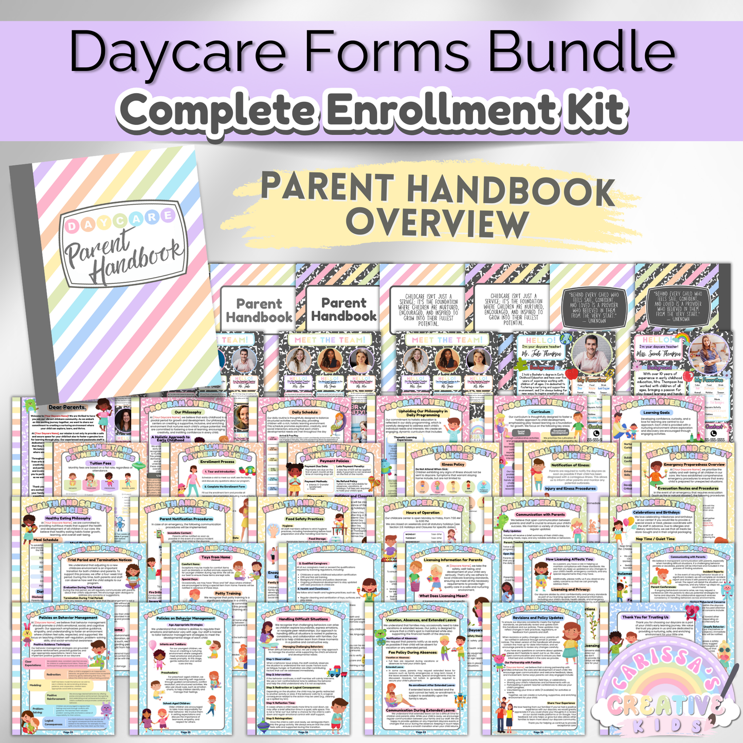 Business template for daycare owners, including essential forms, contracts, and policies.
