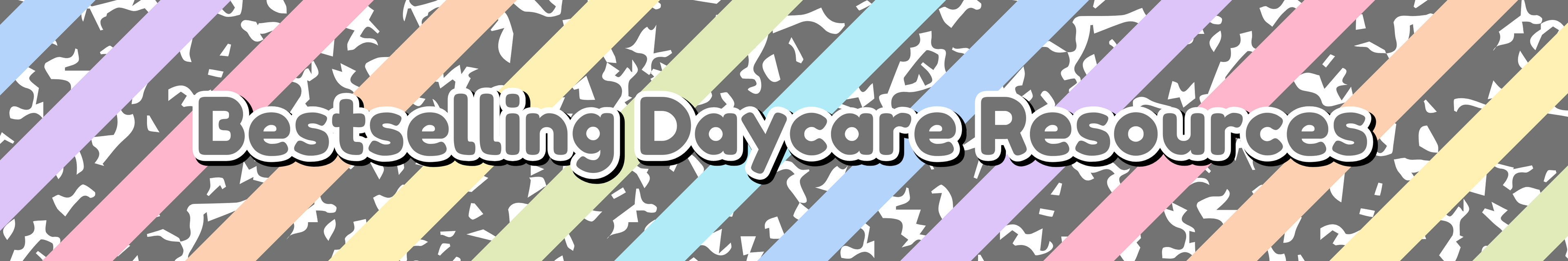 Banner promoting bestselling daycare resources including contracts, handbooks, and enrollment forms in a pastel design.