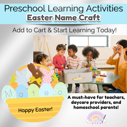 A great addition to Easter literacy centers and thematic preschool units – engaging name recognition practice.