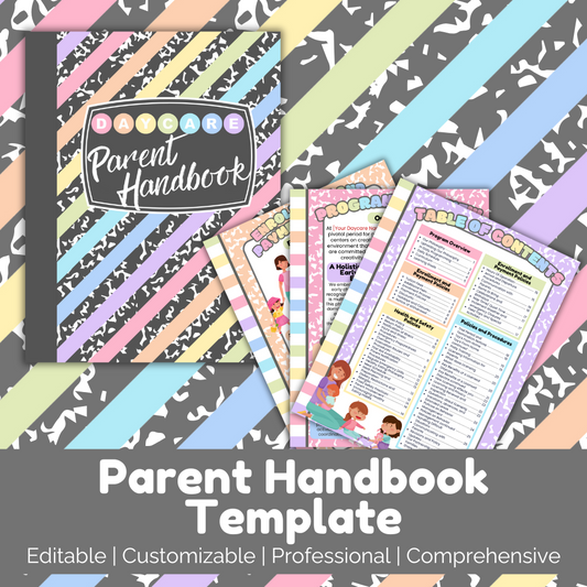 Editable Parent Handbook Template for Daycare Providers | Customizable Policies and Procedures | Digital Download
