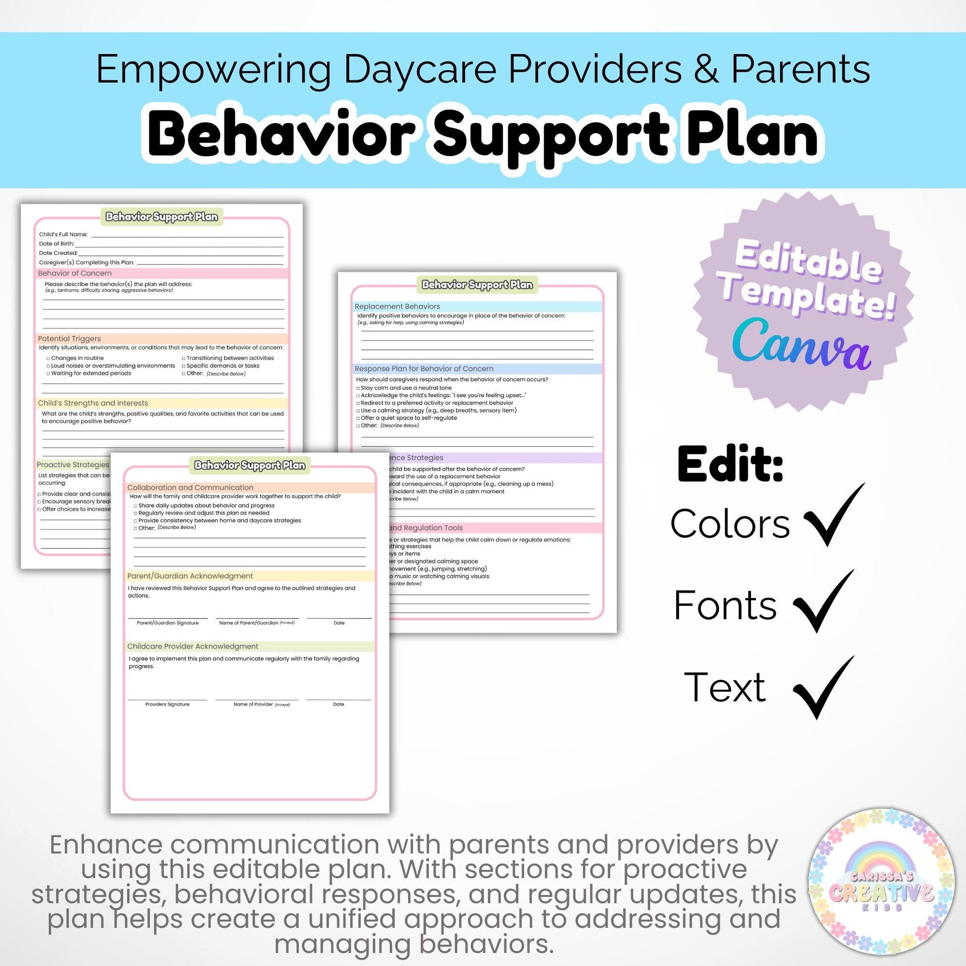 early childhood behavior management is simple with these forms!
