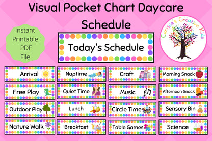 Visual Pocket Chart Daily Daycare Schedule| Home Daycare, Preschool, Childcare or Dayhome |