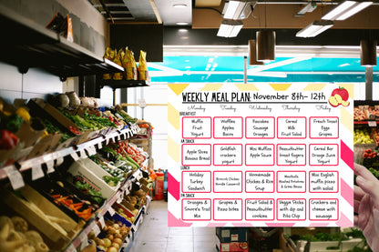 Editable Daycare Meal Planner | Childcare Menu Planner | Home Daycare Menu Template | 8 Colorful Fruity Designs | Childcare Printable
