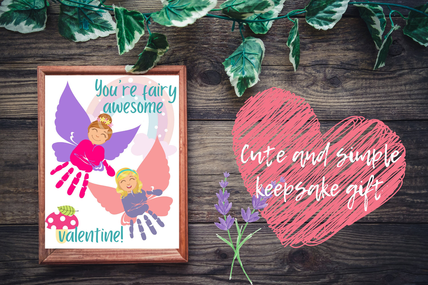 Valentines Craft Keepsake, Handprint/footprint Art, Daycare Activity, Parent gift for Preschool and childcare, Valentines day craft keepsake