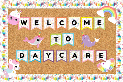 Welcome To Daycare | Nursery Decoration | Bulletin Board | Childcare Center | Preschool | Cute  Banner | Playroom Wall Sign | Welcome Sign