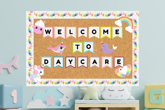 Welcome To Daycare | Nursery Decoration | Bulletin Board | Childcare Center | Preschool | Cute  Banner | Playroom Wall Sign | Welcome Sign