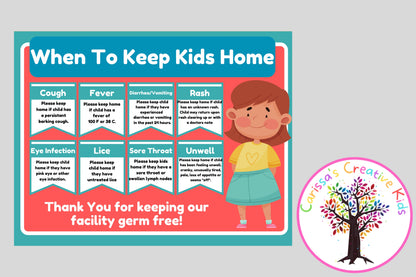 Daycare Health Posters | Primary Colors