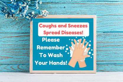 Daycare Health Posters | Primary Colors