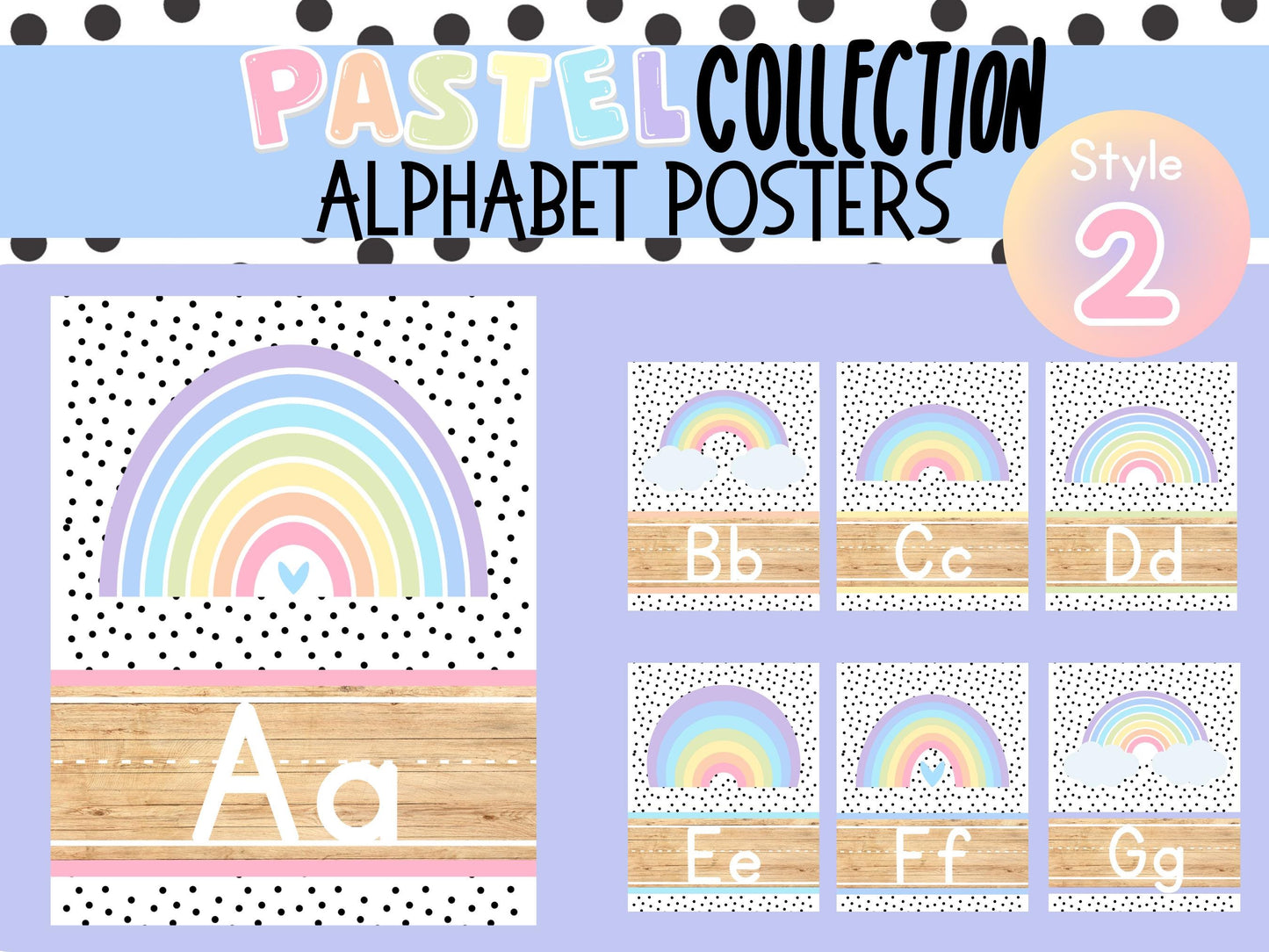 Rainbow Pastel Alphabet Posters | Preschool, Daycare, Childcare Center, Homeschool, Teacher, Classroom, School | Playroom Decor | Wall Art