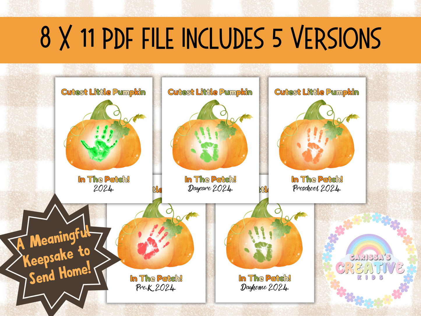 Pumpkin Handprint Art Printable, Pumpkin Printable, Fall Art Print, Preschool Pumpkin Printable, Preschool Fall Art, Handprint Art | Daycare