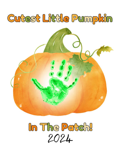 Pumpkin Handprint Art Printable, Pumpkin Printable, Fall Art Print, Preschool Pumpkin Printable, Preschool Fall Art, Handprint Art | Daycare