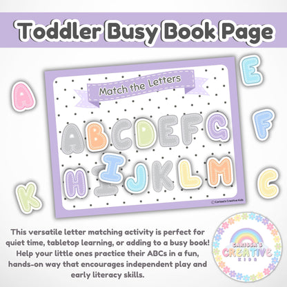 Letter Matching Toddler Activity | Preschool Table Top Game