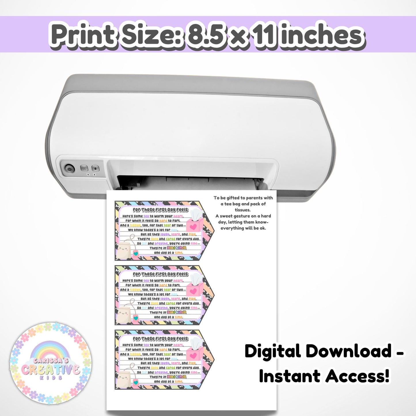 Daycare Gift Tag for New Parents | Digital Download | Heartfelt Daycare Gift for Parents | Daycare Welcome Gift Tag