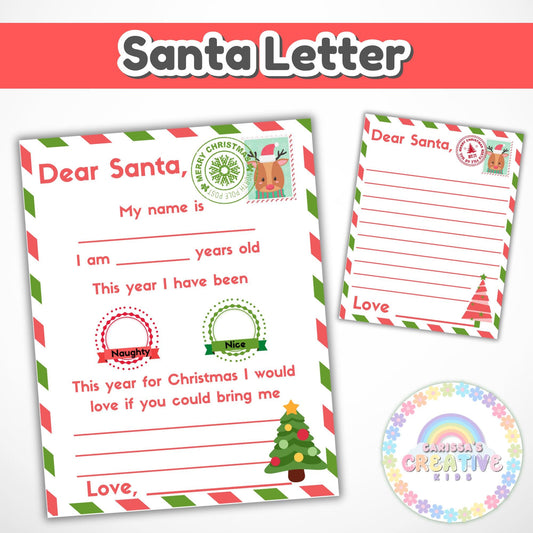 Printable Letter to Santa Claus, Dear Santa Letter Template, Santa Claus Christmas Letter, Letter to Santa Printable, Dear Santa Letter