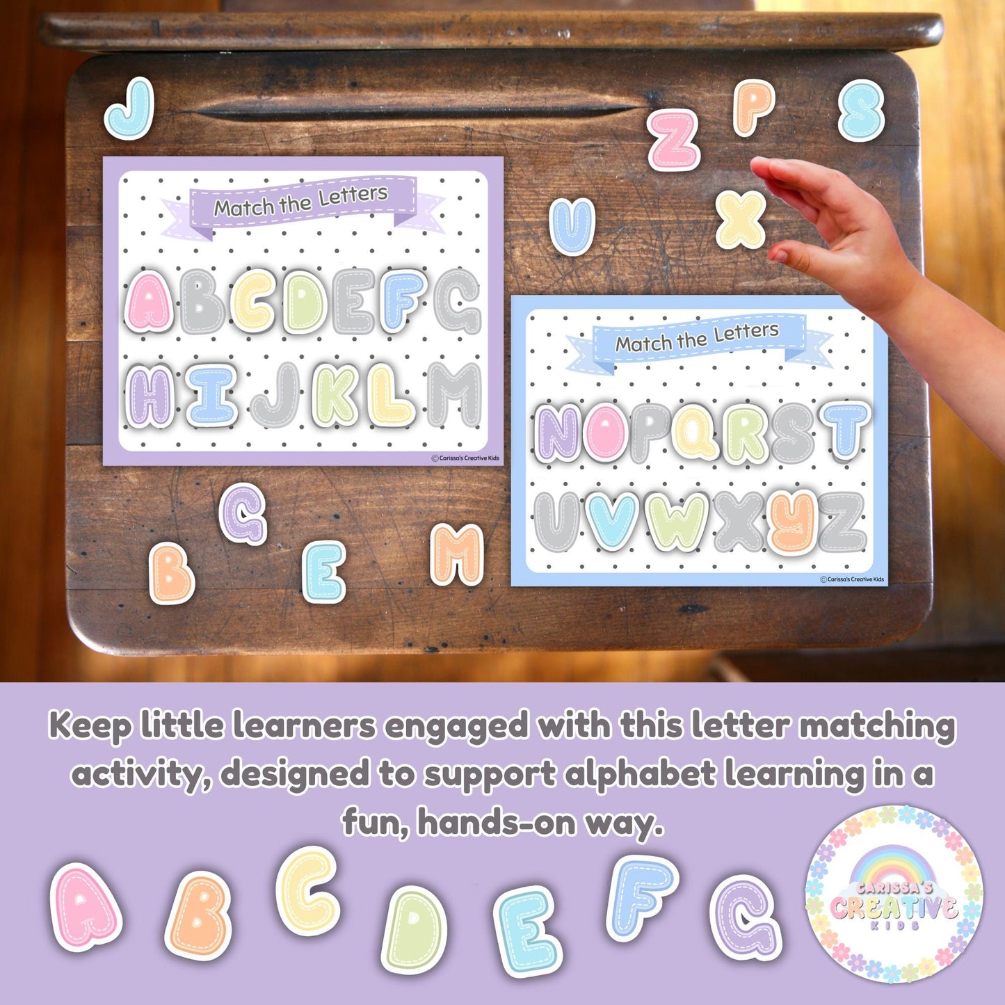 Letter Matching Toddler Activity | Preschool Table Top Game