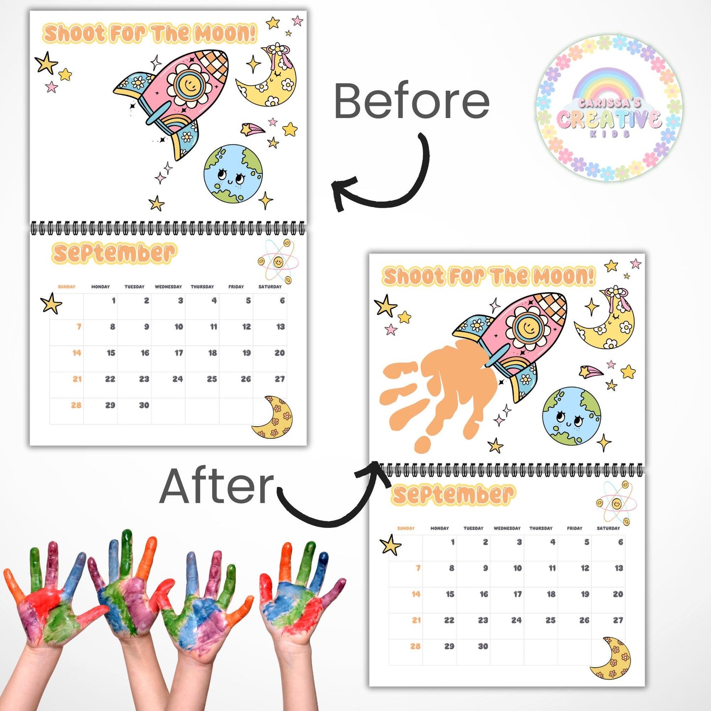 2025 Handprint Calendar | Printable Keepsake Art