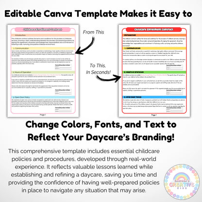 Daycare Contract | Editable Template