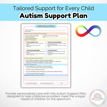 Autism Support Plan for Childcare | Preschool Emotional Development