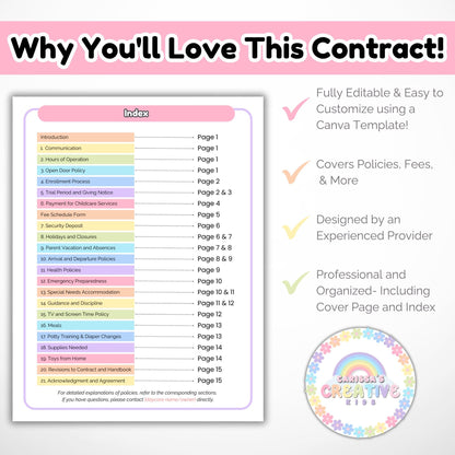 Daycare Contract | Editable Template