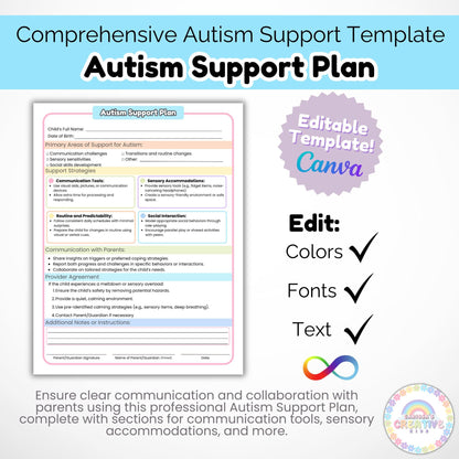 Autism Support Plan for Childcare | Preschool Emotional Development